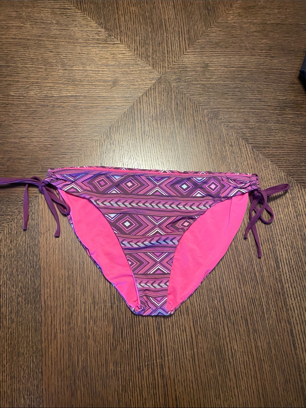 Carve Designs Pink & Purple Geo Tie-Side Bikini Bottom
